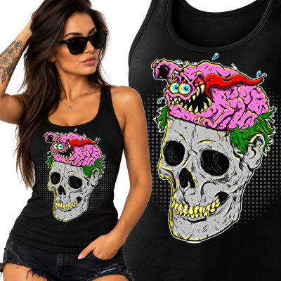 TANK TOP DAMSKI HORROR SKULLPINK